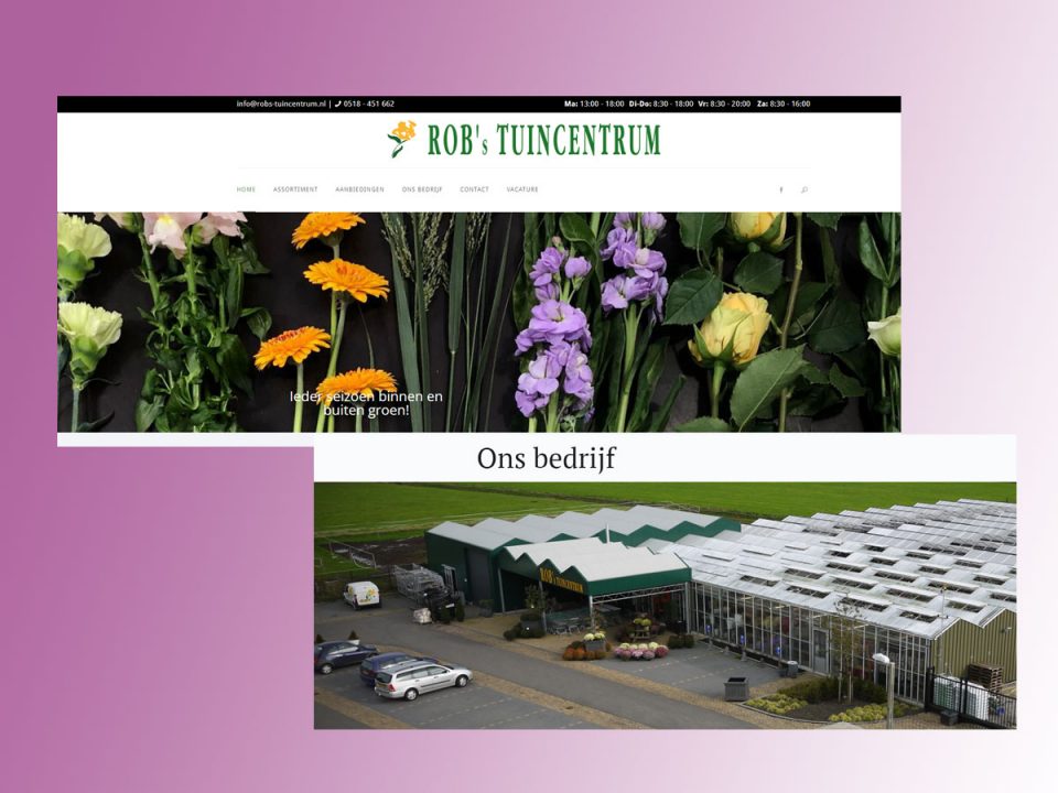 wordpress website Rob's Tuincentrum